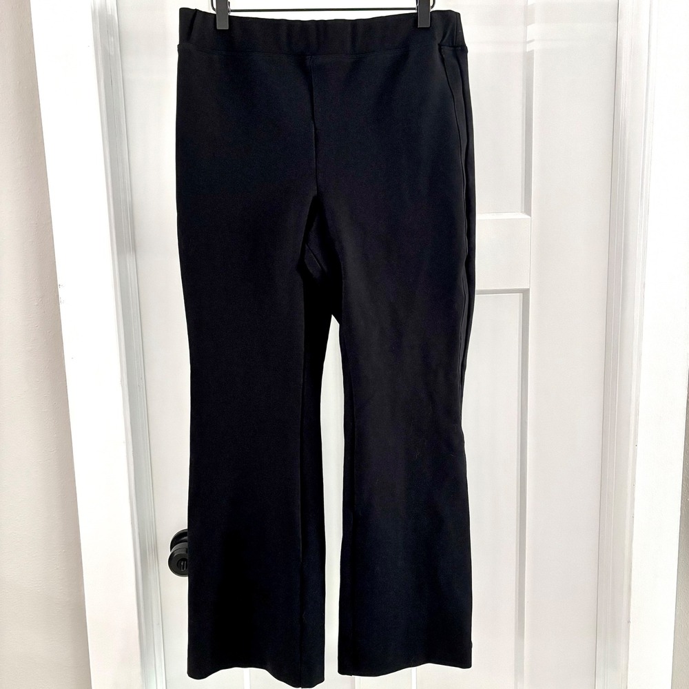 Maeve Anthropologie LP‎ Large Petite Black Viscose Bootcut Stretch Pants Trouser